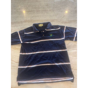 Vintage Men's IZOD CLUB 1988 U.S. Open Navy Blue Striped Polo Shirt XL
